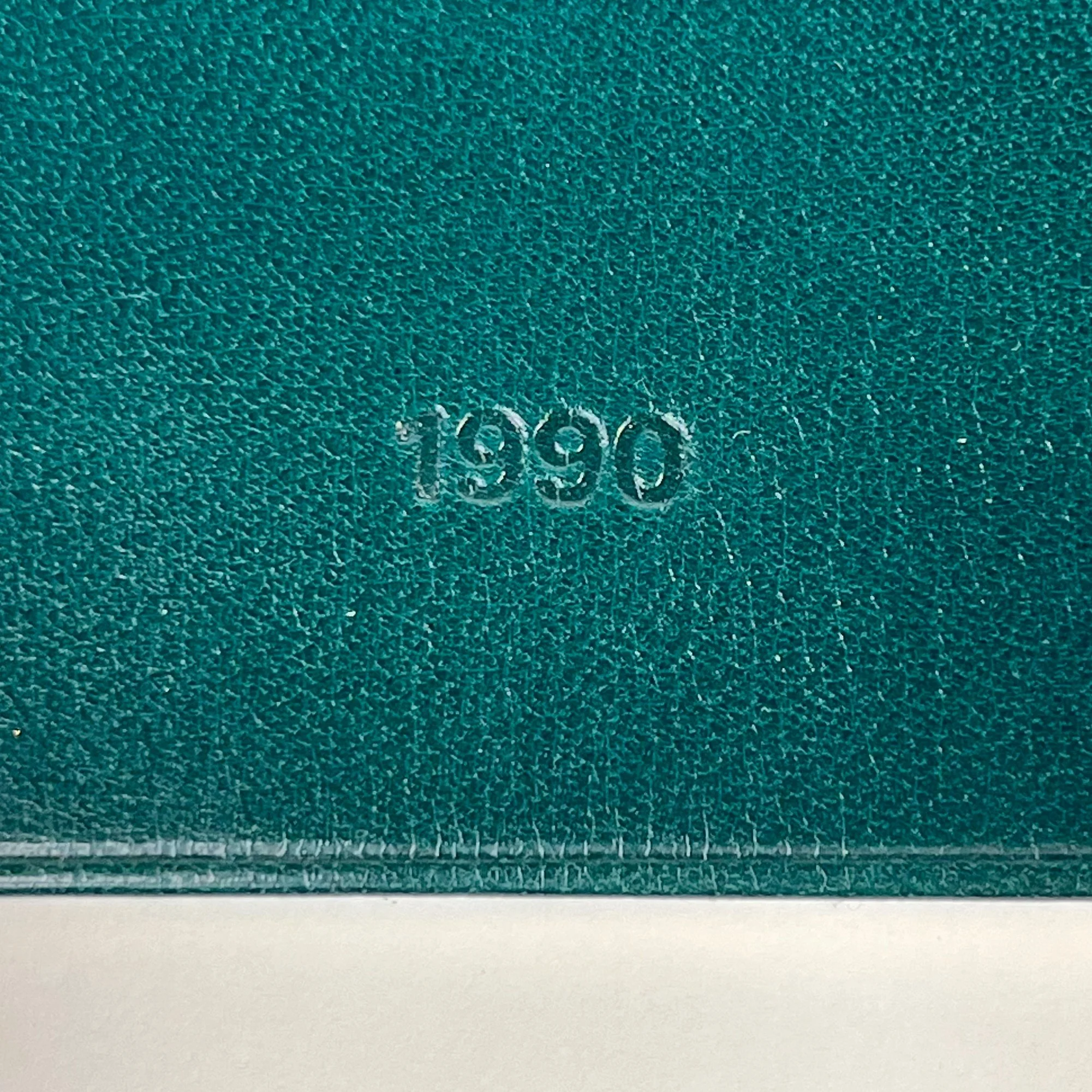 Vintage Rolex 1990 Green Leather Pocket Diary Agenda with Gold Edges